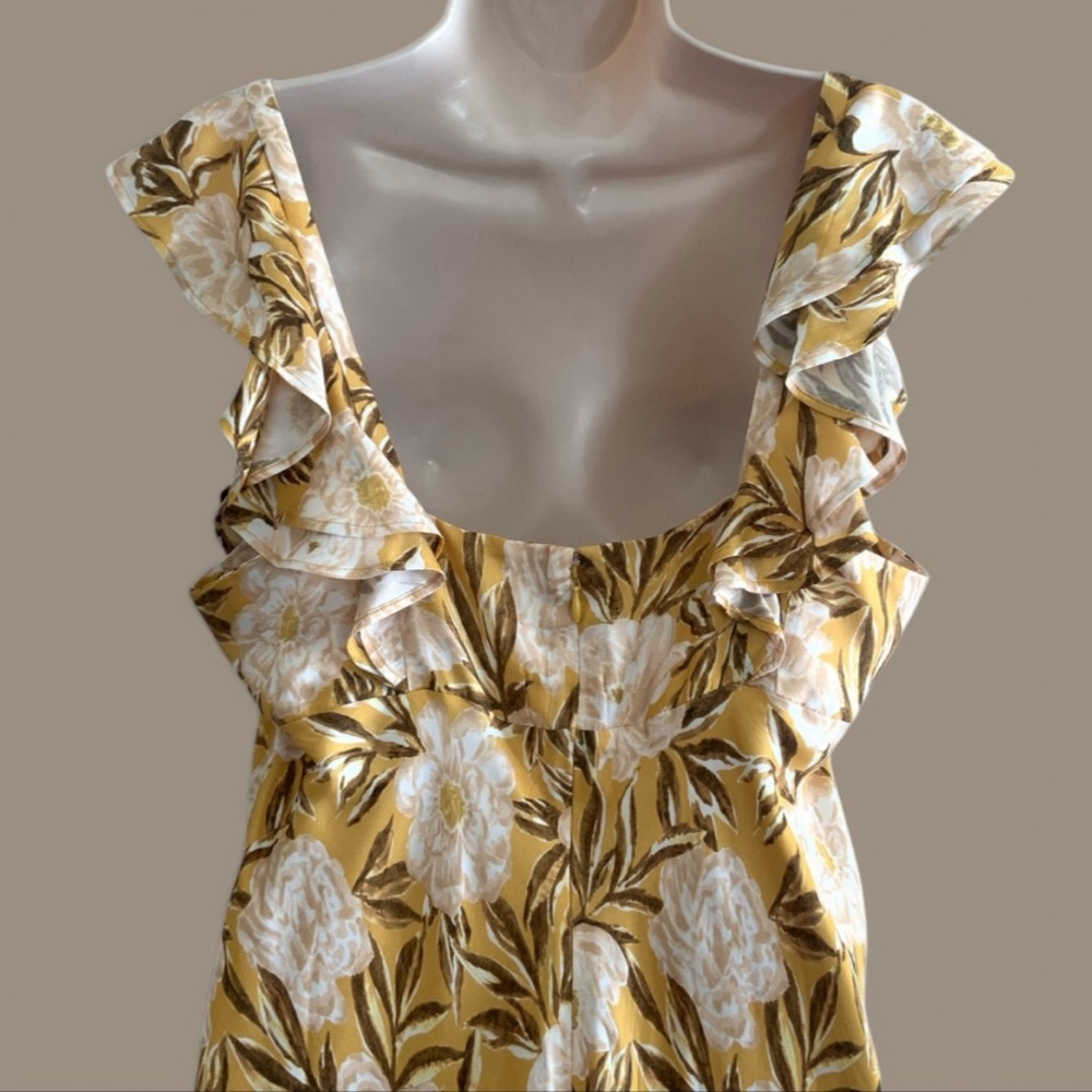 NEW Madewell Angelina Slip Dress Chamomile Tea Yellow Floral Print Womens 12 NWT - Picture 7 of 15